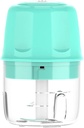 Rechargeable Portable and Cordless Mini Food Processor 250ML with Stainless Steel Blade, Electric Garlic Chopper Vegetable Chopper Blender for Nuts Chili Onion Minced Meat and Spices BPA-Free (Mint Blue)