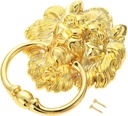 Door Knocker Antique Vintage Lion Head Handle Drop Ring Pull Door Knocker Golden Bright Chrome for Chair Sofa Decor Home Decor