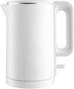 Tea Pot Water Heater, Cordless Electric Hot Water Kettle with Double Walled Stainless Steel and Auto Shutoff Protection, 1500 Watt Quick Heating,White Present (White)