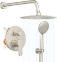 Gabrylly Shower System, Shower Faucet Set with Pressure Balance Shower Valve, 10" Rain Shower Heads with Handheld Spray, Wall Mounted Shower Fixtures, High Pressure Shower Head Set, Brushed Nickel