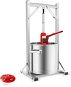 5.8 Gallon Fruit Press Hydraulic Stainless Steel Manual Juice Maker Apple/Grape/Berry/Vegetables/Wine Press 3 Ton Pressure Manual Hydraulic Jack with Filter Bucket