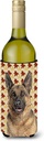 Caroline's Treasures KJ1208LITERK Fall Leaves German Shepherd Wine Bottle Hugger Bottle Cooler Sleeve Hugger Machine Washable Collapsible Insulator Beverage Insulated Holder