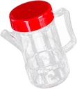 Acrylic Oil Dispenser Red Lid Plastic Sauce Pourer for Oil Vinegar Sauce Food-grade Kitchen Condiment Bottle for Cooking Bbq and Salad Dressing