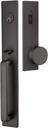 Emtek Contemporary Tubular Entry Set: Lausanne Style with Round KNOB on The Interior Side. 2 Backset Sizes Included 2-3/8 in. and 2-3/4 in. Color: Flat Black (US19), Model: 4819-US19