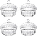 123Arts Plastic Candy Dishes, Sugar Bowls, Spice Jars, Storage Pots with Lid, Set of 4