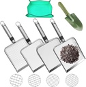 4PS Soil Sifter Gardening Kit (Mesh Sizes: 2mm / 2.8mm / 3.8mm / 5mm) - Upgraded Wide Soil Sieve Kit, Stainless Steel Sifter Suitable for Sand, Dirt, and Compost - Perfect for Gardening.