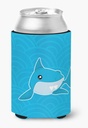 Caroline's Treasures BB6943CC Shark with Waves Can or Bottle Hugger Cooler Washable Drink Sleeve Collapsible Beverage Insulated Holder, Can Hugger, Multicolor