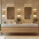 Bathroom Vanity - Floating Bathroom Vanity with Double Sinks Includes Integrated Sink & Irregular Mirrors|Modern French Style,Hidden Handle,LED Smart Defog Mirror(80IN)