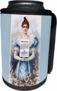 Can Cooler Bottle Wrap - Edelweiss Beer With Victorian Lady in Blue with White Flowers BLN Vintage Trade Cards Ad Art Reproductions