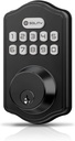 Solity Smart Digital Electronic Deadbolt Door Lock, Keyless Entry, Auto Lock, 100 Custom Codes, Easy Installation, Keypad for Front & Back Door, Residential & Commercial, AT1, Matte Black
