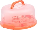 PRETYZOOM Portable Cake Box with Tray and Handle Thickened Clasped Dessert Carrier Keeping Container for Cupcakes and Muffins Bright Orange Baking Storage