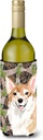 Caroline's Treasures BB9589LITERK Corgi Pine Cones Wine Bottle Hugger Bottle Cooler Sleeve Hugger Machine Washable Collapsible Insulator Beverage Insulated Holder