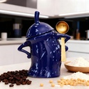 Canister With Attitude,Large Candy Jars With Lids Canister With Attitude Ceramic Set Sassy For Candy,Cookies,Tea Includes Metal Scoop Fun Kitchen Decor (blue)