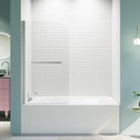 Pivot Tub Shower Door, 31" W x 55" H Bathtub Shower Doors with 1/4" (6mm) Thick SGCC Tempered Glass, Frameless Glass Shower Door with Towel Bar, Chrome