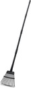 Rake for Leaves Small Metal Garden Tool with 11 Tines 63 Inch Adjustable Handle Sturdy Yard Rake for Gardening Gathering Leaves Weeds Debris, Black