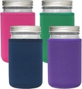 32oz Wide Mouth Mason Jar Sleeve, 4 Pcs Insulated Cozy Neoprene Canning Cover fits 24oz and 32oz Regular Mouth Mason jars(Colorful)