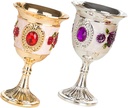 2pcs Vintage Alloy Wine Cups Elegant Small Goblets for Home Parties Special Occasions Reusable Drinkware