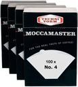 Moccamaster Technivorm 85022 Paper Filter No. 4 White | Pack of 4 Boxes x 100 Filters
