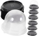 50 Sets Clear Cake Box Round Cake Carrier for Baking for Birthday Parties Weddings and Celebrations and Food Design