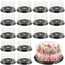 20 Pack 6 Inch Disposable Cake Container with Dome Lids, Clear Plastic Cake Carrier with Lid, Clear Cake Display Containers for Transport, Party, Carry