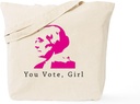 CafePress Susan B Anthony You Vote,Girl Tote Bag Reusable Natural Beige Canvas Shopping Bag