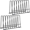 AKAZA 2 Pack Reusable Bags Drying Rack-Multiple Kitchen Storage Organizer for Plastic, Gallon, Snack, Sandwich Bags, Desktop Book Shelf, Dresser Storage Rack (Black)
