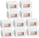 10pcs Window Dessert Packing Box for Cakes Pastries and Cupcakes Small White Bakery Boxes for Baking and Packaging