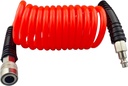 Polyurethane Recoil Air Hose, Air Compressor Hose with 1/4" Swivel Fittings, for Industrial, Household, Garage, Station (10 FT, Red)