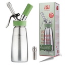 iSi North America Culinary Eco Series Green Whip, 1 Pint - Stainless Steel Whipped Cream Dispenser for Foams, Vegan Toppings Desserts - Dishwasher Safe, Professional Use for Restaurants & Home