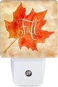 Fall Autumn Maple Leaf Night Light Plug in Wall Lamp Smart Dusk to Dawn Sensor for Home Decorative, Kids Room Bedroom Bathroom Kitchen Hallway Gifts