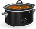 4 QT Slow Cooker, Kiss the Water Buffet Server and Warmer with 3 Heating Modes, Compact Slow Cooker, Dishwasher-Safe Removable Ceramic Pot & Tempered Glass Lid, Stainless Steel, Black