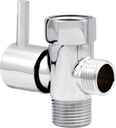 LUXE Bidet 7/8" x 7/8" x 1/2" Shut-Off Valve T-Adapter for Bidets, Only Compatible with NEO Series Bidet Attachments (Original Lever, Chrome Finish)