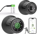 GHome Smart Fingerprint Door Lock, 4-in-1 Fingerprint Door Knob with Keypad, App Control, Removable & Rechargeable Battery, Keyless Entry Door Lock for Bedroom, Home, Garage, Apartment, Office, Black