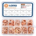 200pcs Copper Crush Metric Washers Assortment Kit Flat Sealing Washer M5 M6 M8 M10 M12 M14 (9 Sizes)