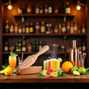 Wooden Citrus Juicer, Manual Juicers Handheld Lemon Orange Reamer with Ergonomic Grip, Durable Fruit Squeezer Tool for Home/Cafe Use, Portable Kitchen Accessories for Juicing Limes and Citrus Fruits