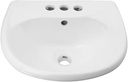 Renovators Supply Manufacturing Ondine Bathroom Pedastal Sink 16 in. White Ceramic Sink ONLY with 4" Centerset Faucet Holes and Overflow