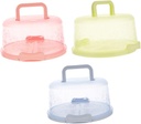 3pcs Handy Cake Carriers Buckle Food-grade Portable Round Cake Holders for for Birthdays Parties Bakeries Random Colors