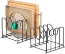 Pot Lid Organizer Rack,1.6in Wide Cutting Board Organizer for Pan Lids,Baking Sheets,Cookie Sheets, with 4 Slots,Cutting Board Holder Rack (2PC-Large)
