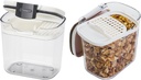 Progressive International Prepworks ProKeeper Kitchen Clear Food Baker's Kitchen Storage Organization Canister Set (Mini Multipurpose 1.5-Cup) (2-Piece)