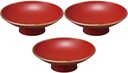 セトモノホンポ(Setomonohonpo) Set of 3, Red Tenkin Glass 3.0 Size [9.1 x 2.1 cm] [Gui Cup]