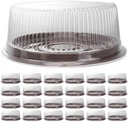 Hemoton Cupcake Containers Bread Container 25 pcs Plastic Cake Container with Clear Lids Round Carrier Boxes Containers Cup Desk Pets, 9.44x9.44x3.14 inch