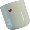 Ciieeo Heart Ceramic Tea Cup Lightweight Porcelain Beverage Mug Simple Classic Design for Home Office Coffee Shop Restaurant Gift
