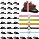 ZENFUN 100 Pack Cake Slice Containers with Stickers, Plastic Clear Cake Slice Boxes Individual Cheesecake Pie Containers for Cake, Tiramisu, Mousse, Dessert