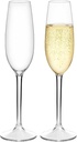 MICHLEY Champagne Flutes Set of 2, 7.6 oz Stemmed Champagne Glasses 7.6 oz, Unbreakable Tritan Plastic Wine Glassware Wedding Gifts