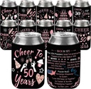 50th Birthday Party Decorations for Women - 12 Pcs Cheers and Beers to 50 Years Rose Gold Can Cooler Sleeves for Beer Beverage 1975 Vintage Cans Coolers for Fifty Year Old Party Favors Supplies Gifts