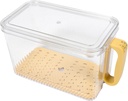 Fresh Keep Holder Kitchen Bread Storage Box with Lid Airtight Loaf Container for Toast Fruit Vegetable Organization Small Yellow Food Box for Refrigerator and Pantry Use
