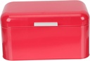 Retro Iron Bread Box with Airtight Cover Storage Bin for Kitchen Counter Moisture Resistant Grain Container Portable Vintage Bread Keeper in Red