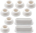 10 Pcs Rubber Sink Overflow Cap, Kitchen Bathroom Sink Overflow Hole Cover Round Basin Trim Ring Insert Plug, for Hole Cover Kitchen Bathroom Basin, White Rubber Stopper