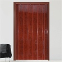 PVC Foldable Accordion Doors Interior, Sliding Folding Doors for Doorway/Closet/Kitchen/Living Room/Bedroom, Magnetic Concertina Room Divider Screen Door with Hardware/Simple Installation(Red,26x80in