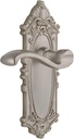 Grandeur GVCPRT_PRV_234 Grande Victorian Solid Brass Rose Right Handed Privacy Door Lever Set with Portofino Lever and 2-3/4" Backset - Satin Nickel